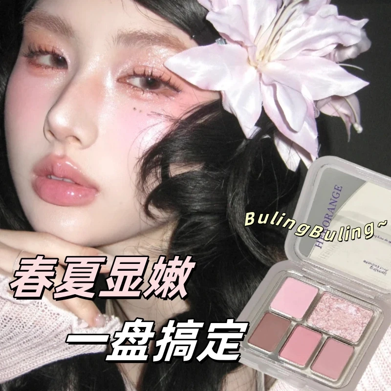 清冷高质姐感~五色眼影盘2025新款日常淡妆大地色一体盘哑光珠光