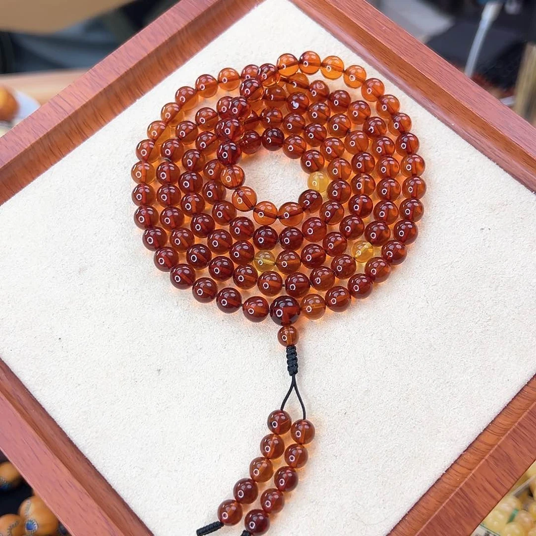 琥珀手串未镶嵌【闪购商品】琥珀蜜蜡108佛珠7+