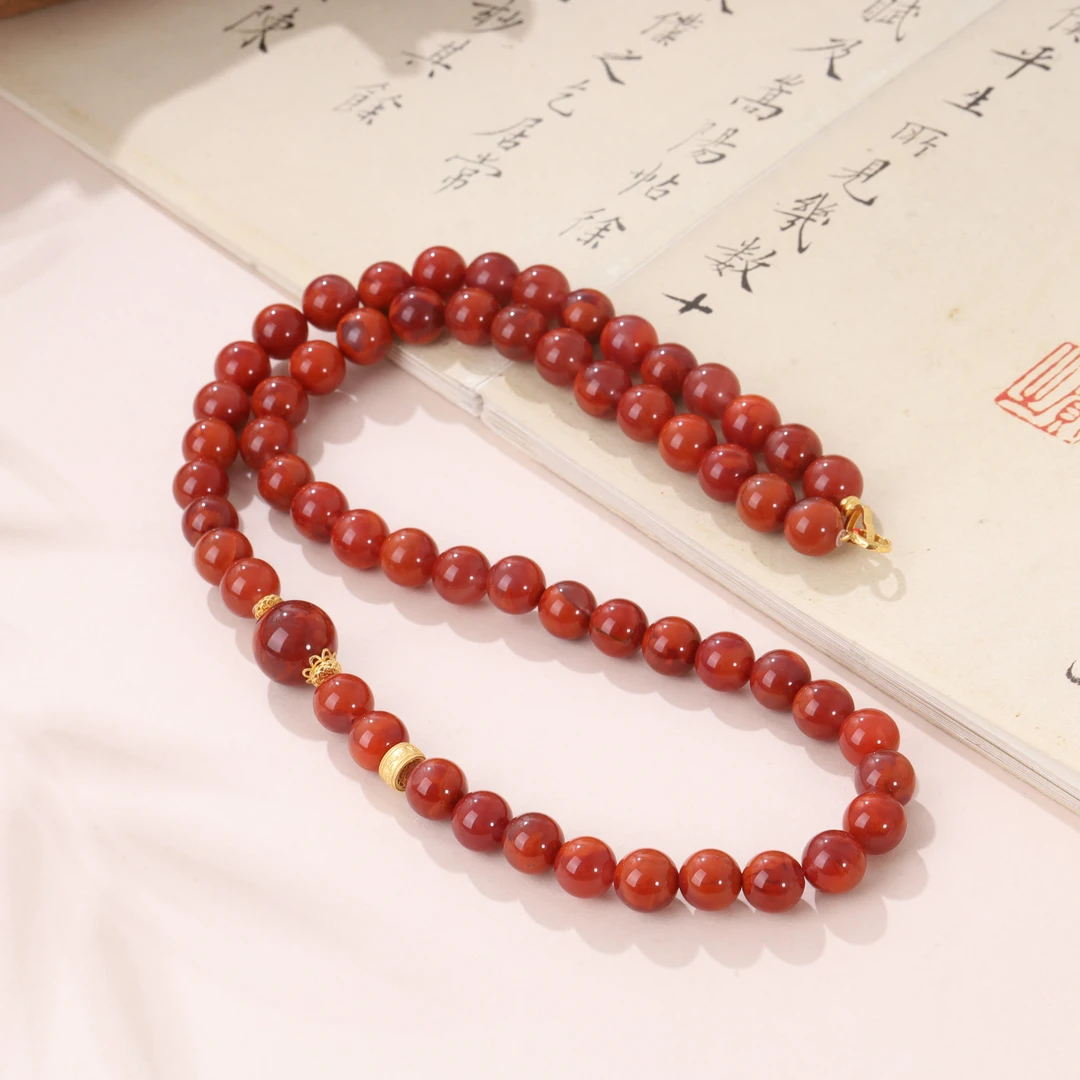 【不二】南红18K金DIY妈妈链项链8.5mm±（多样性发）