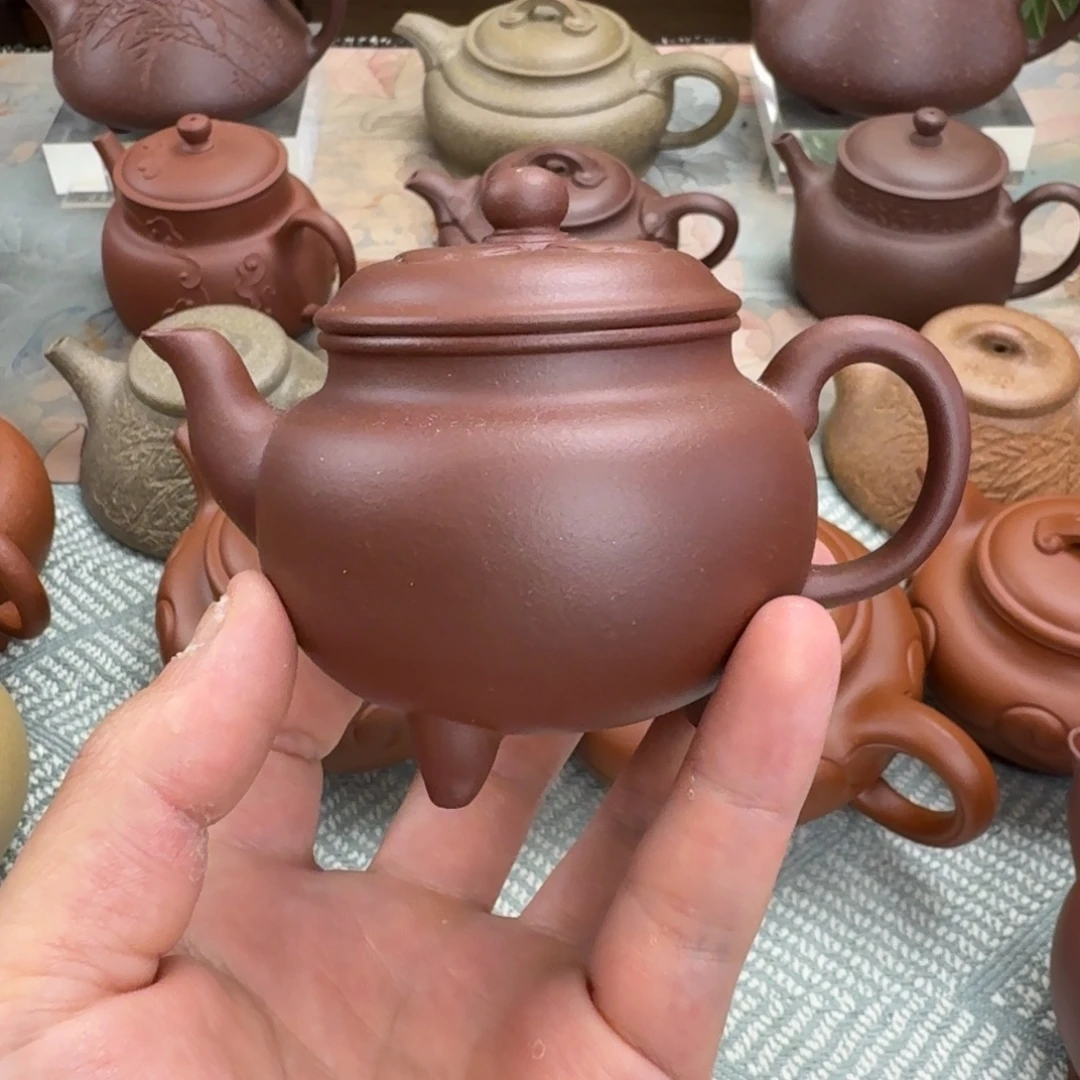 *****茶壶紫砂微瑕大彬如意 紫泥 半手工 150