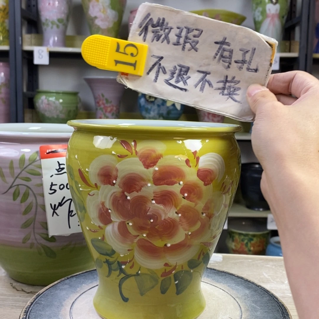 景德镇手工手绘陶瓷花盆