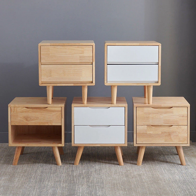北欧全实木床头柜子家用卧室整装床头置物柜客厅边柜抽拉收纳储物