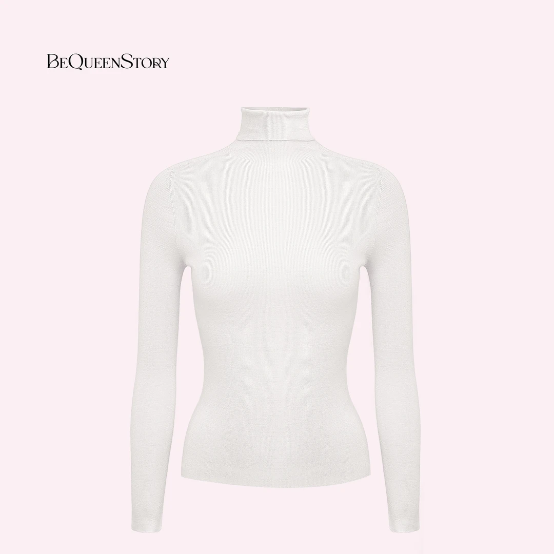 余潇潇【绵柔时光】时尚百搭高领扬子纱无缝一体100美丽诺羊毛衫