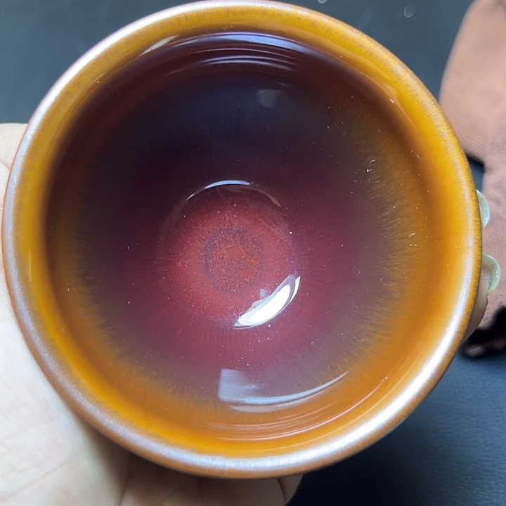 茶盏建盏饰红8.8口径