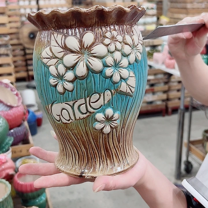 有孔.凑满10元发货多肉陶瓷花盆！