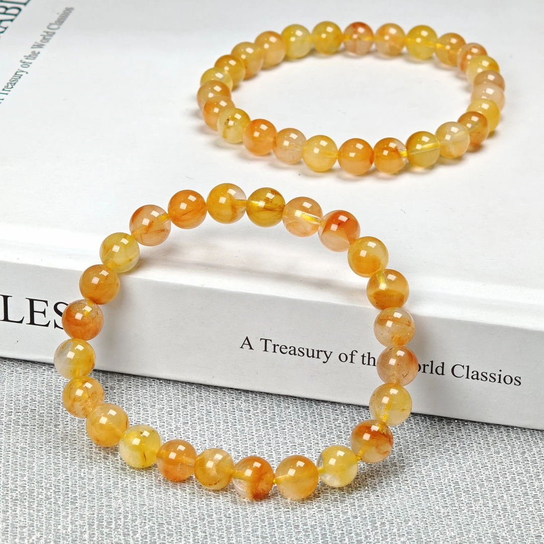 晶匠黄兔毛手串7mm+  多样性发一  简约