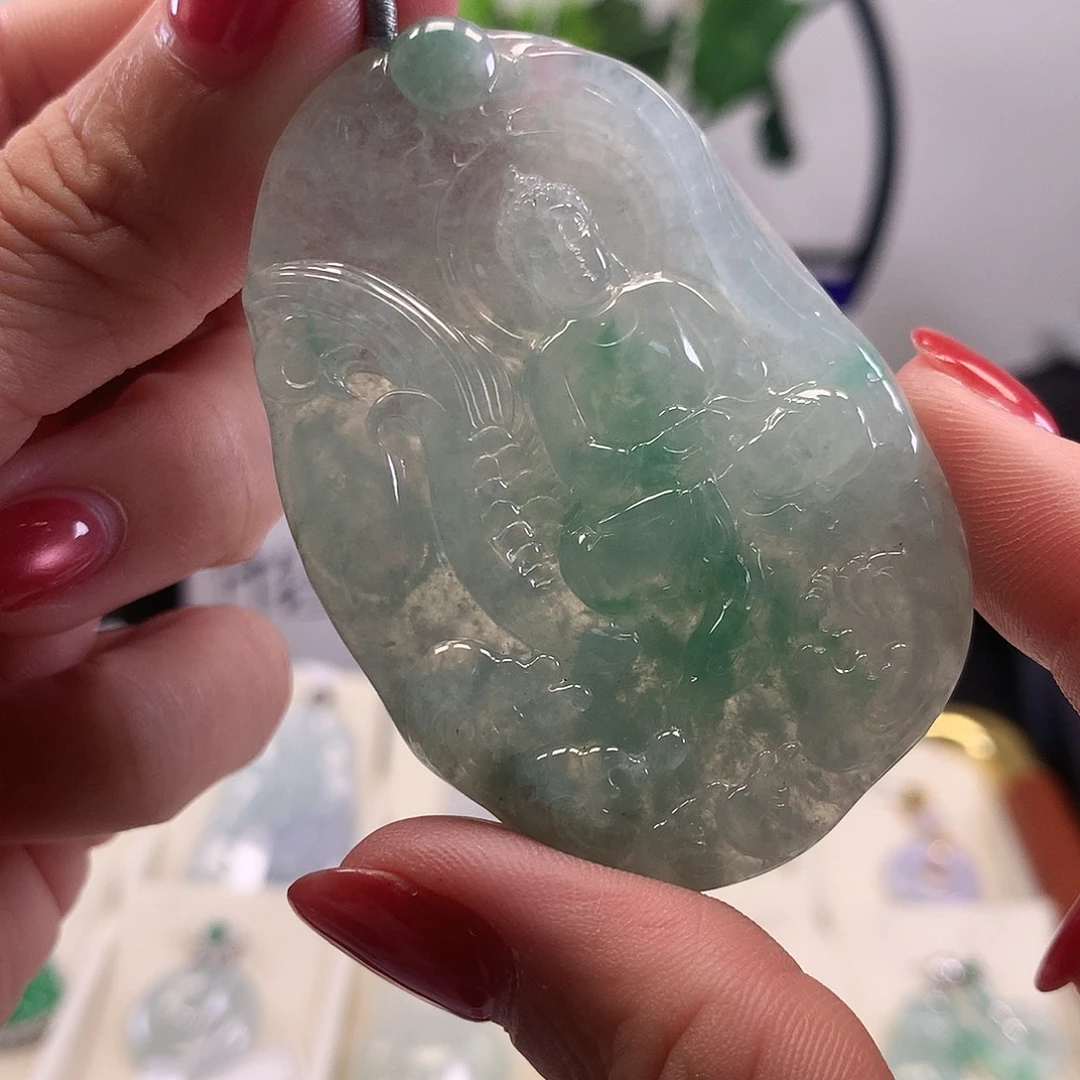 翡翠未镶嵌颈饰天然翡翠A货挂件