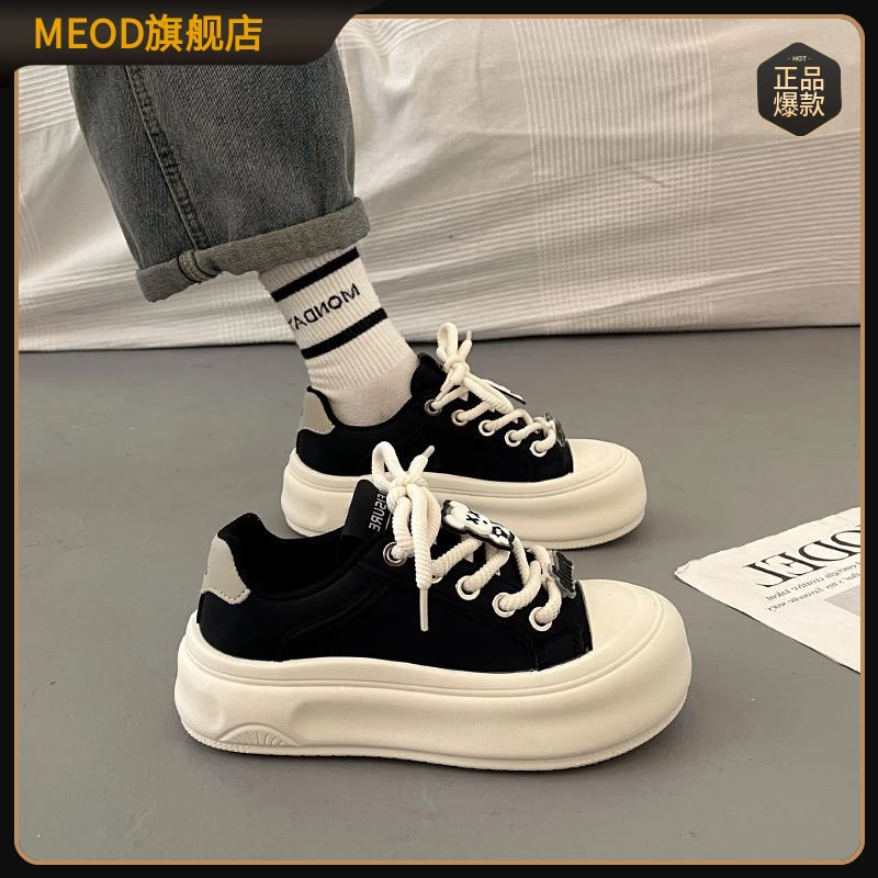 MEOD欧洲站板鞋女秋冬2025新款松糕软底爆款百搭大头软底休闲鞋
