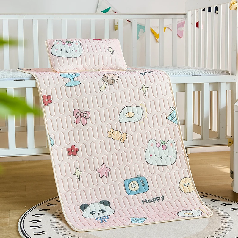 A类婴儿凉席儿童床幼儿园午睡乳胶席夏季宝宝冰丝席拼接床席子