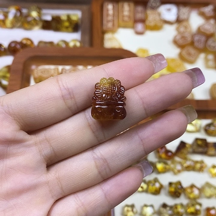 橄榄核吊坠向日葵盆栽58