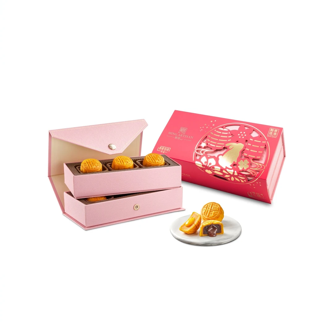 明玥皇廷红韵流心双辉月饼-6粒装