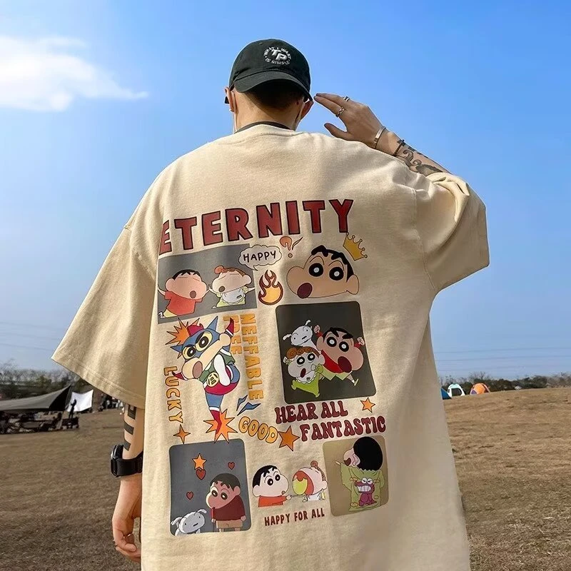 夏港风宽松ins百搭短袖T恤夏季男女情侣五分半截袖上衣休闲打底衫