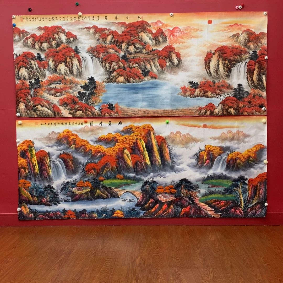 石***配国画小八尺鸿运当头精品