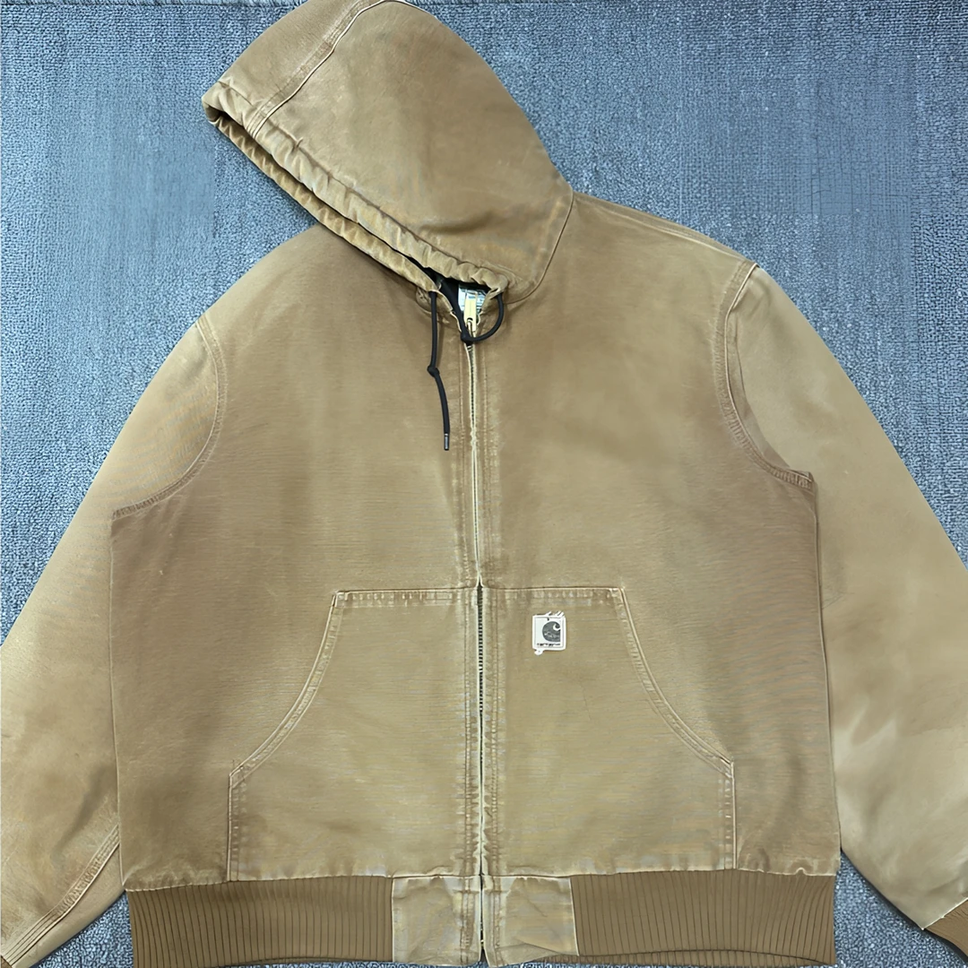 04年产Carhartt J30BRN size：L 美式复古带帽水洗工装夹克