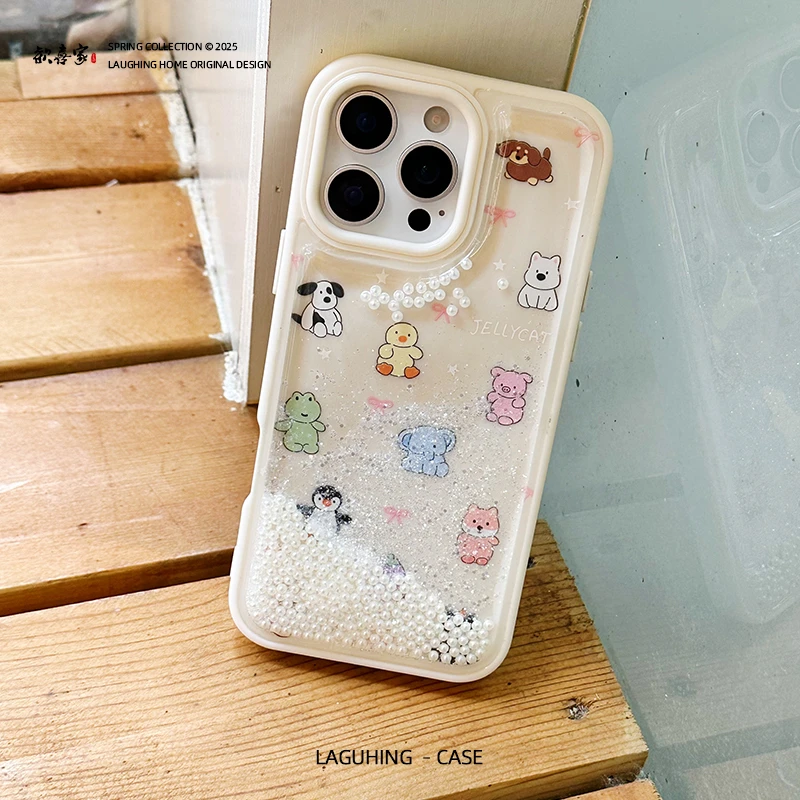 涂鸦茄子iPhone16Pro流沙手机壳适用15ProMax/14软边防摔13女款新