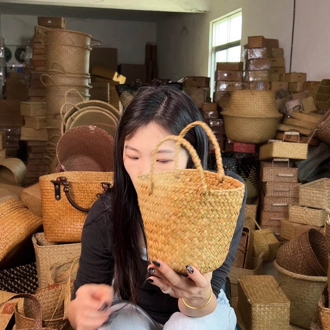 草编草编包/草编收纳盒带瑕疵