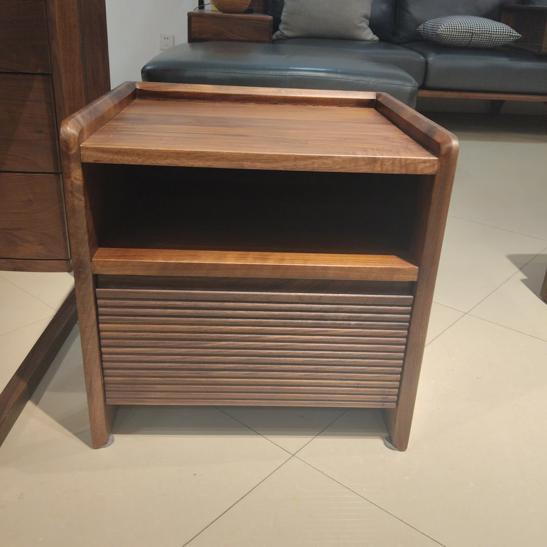 床头柜 全材北美黑胡桃