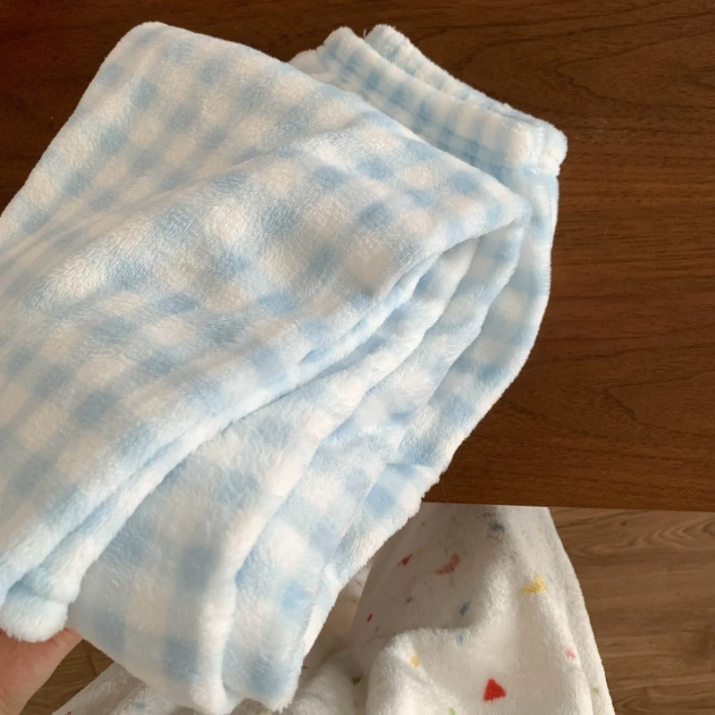 ins风法兰绒秋冬天睡裤秋加绒柔软珊瑚加厚保暖时尚年轻居家长裤