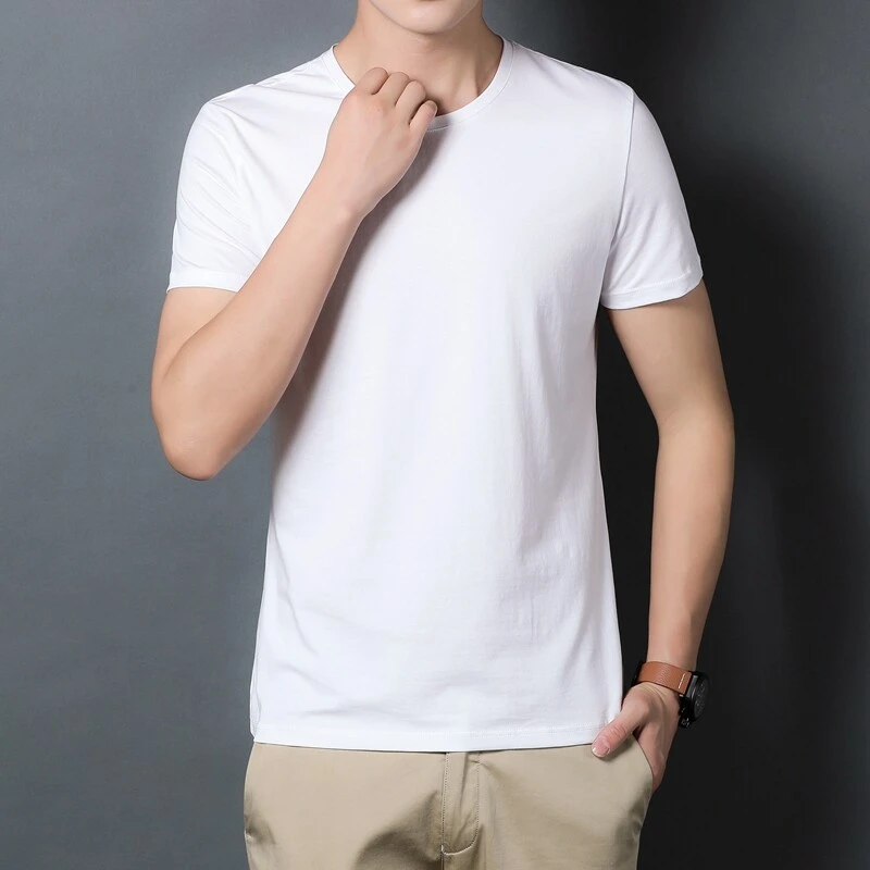 ZoLonFan夏季男士百搭净色短袖纯色商务运动透气半袖短袖DX001