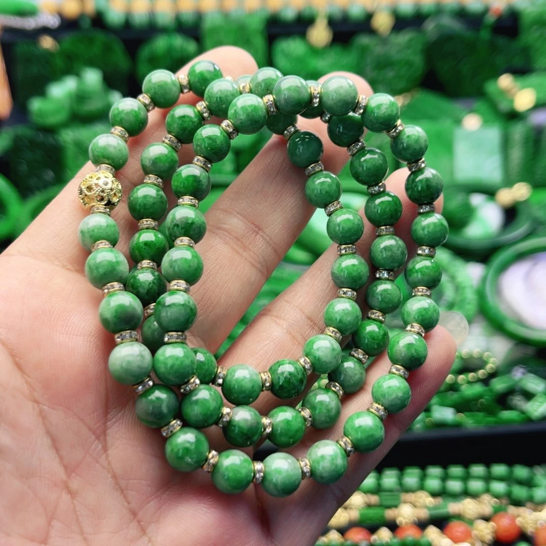 翡翠未镶嵌颈饰项链