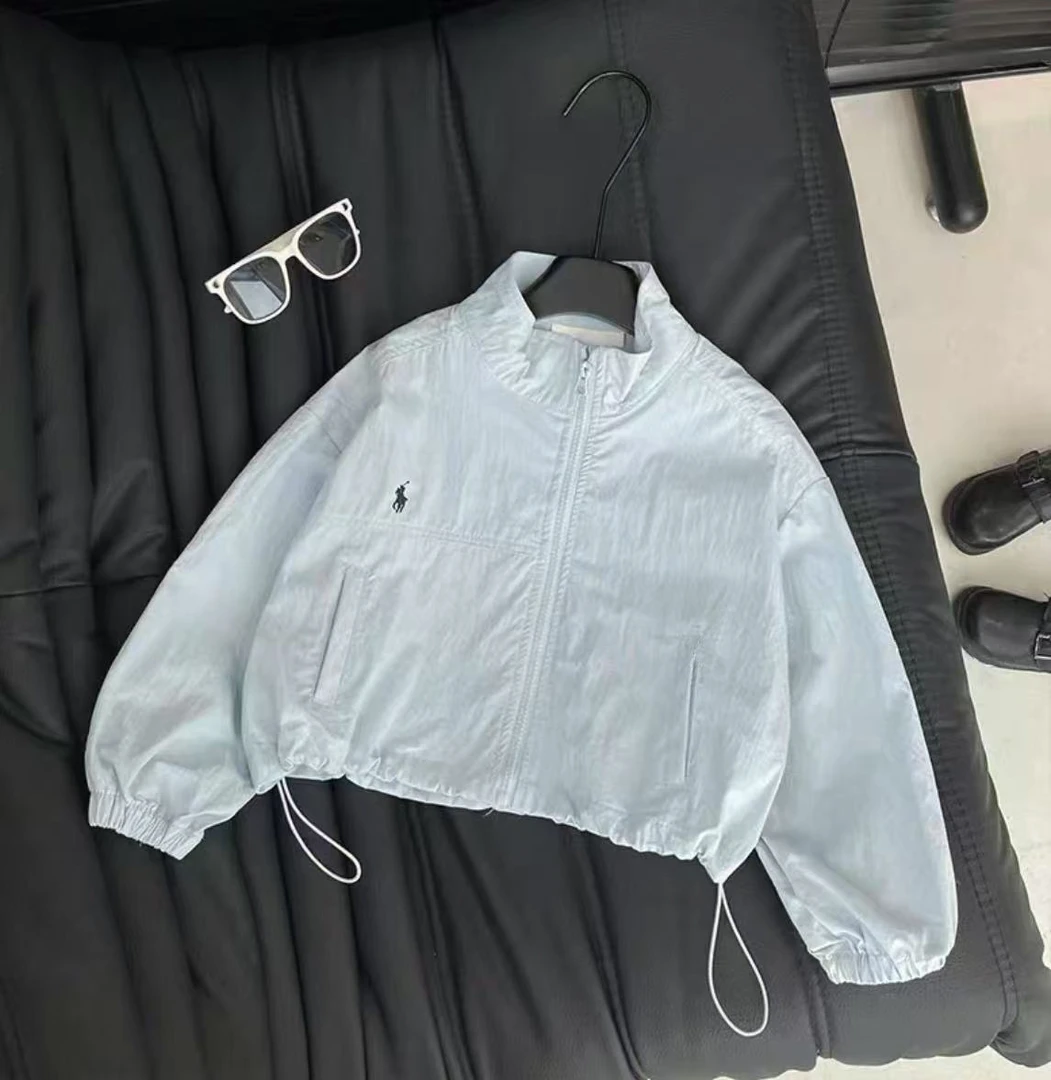 2025新款纯色休闲宽松刺绣夹克风衣夏季新款韩版拉链防晒衣