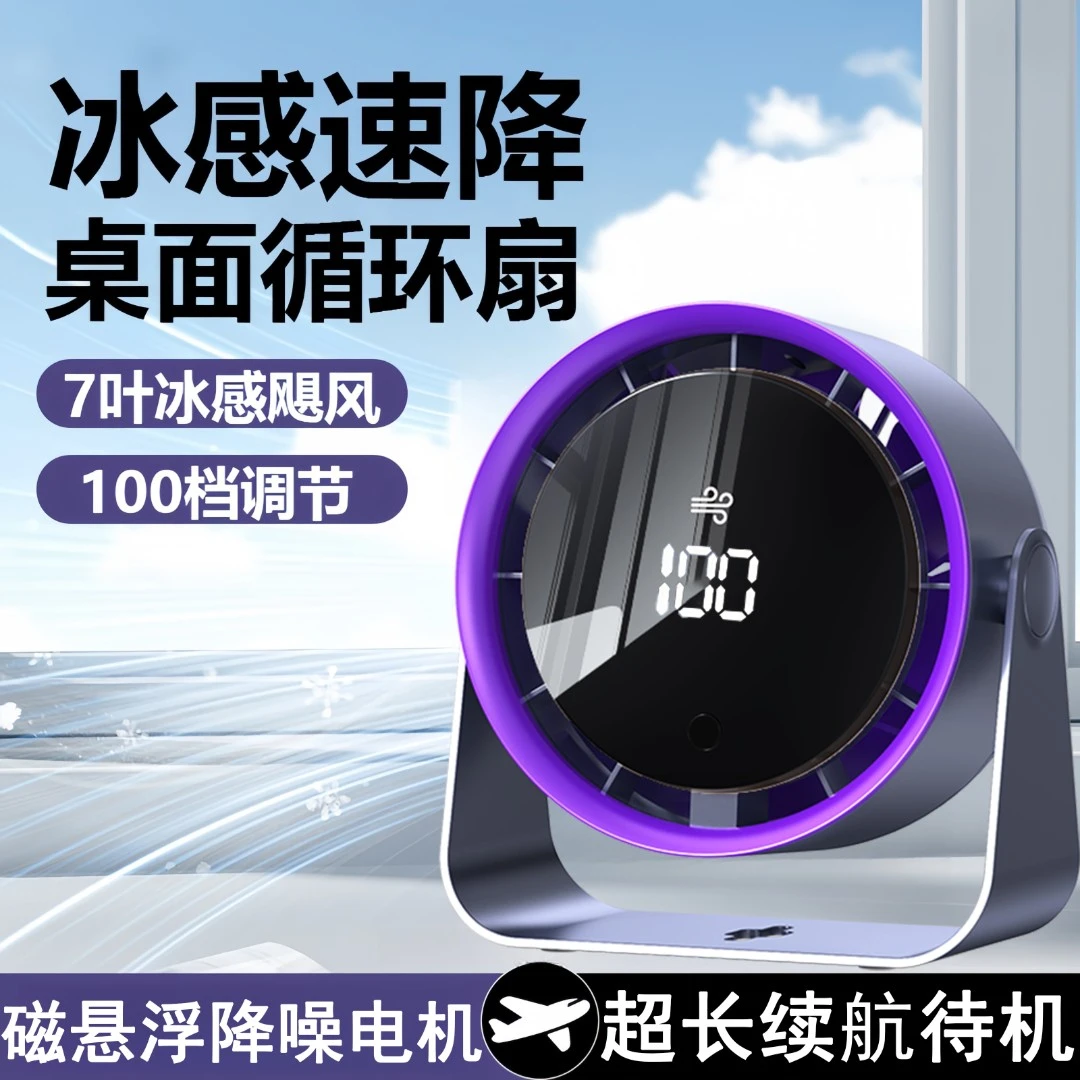 2025新款桌面风扇小型办公室充电便携式学生宿舍暴力涡轮风扇大风
