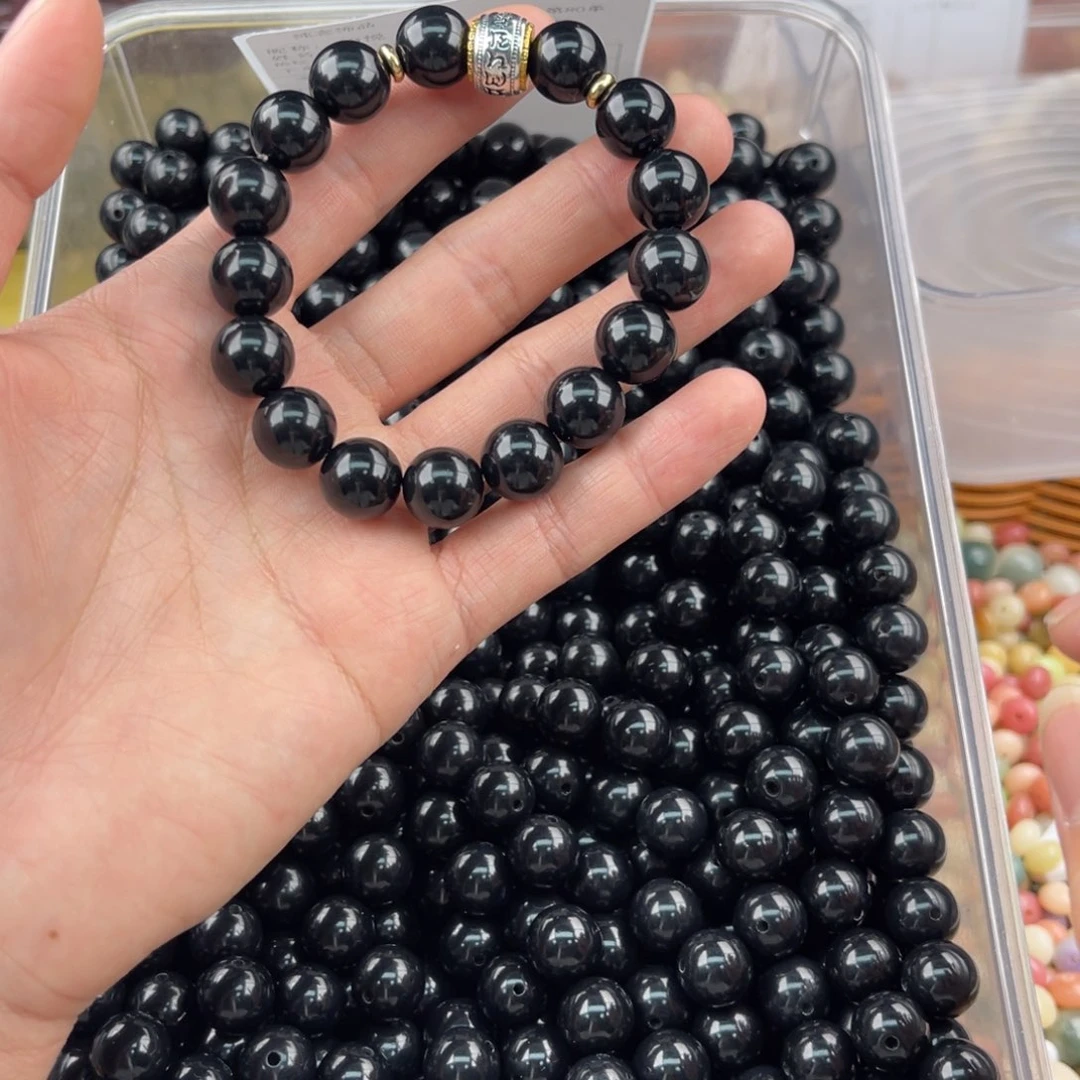 白玉菩提吊坠q12mm 100+20 黑金