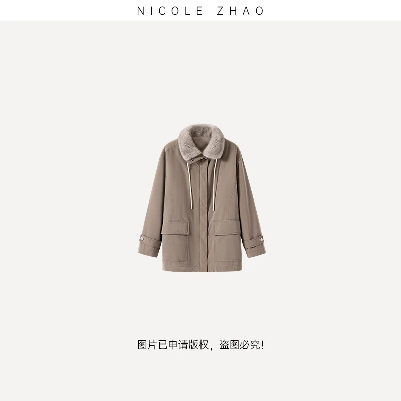 NZ0975【贵姐NICOLE】2025年（毛里求斯）女装气质时尚防水可拆卸皮草