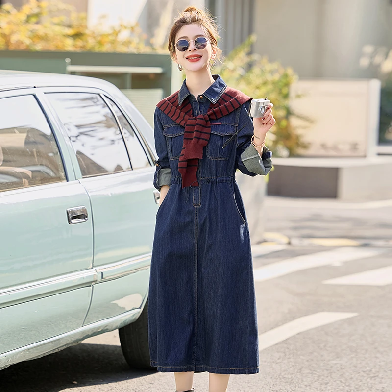 2.14早预告款春季新款高腰显瘦休闲气质牛仔连衣裙  NN-EBDU953