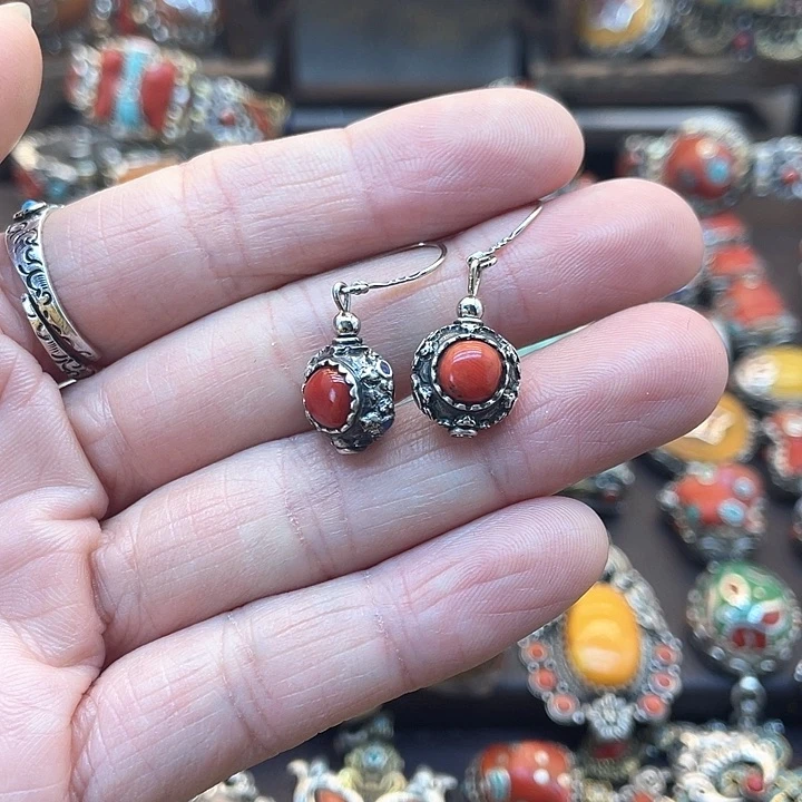 羽毛925银坤尼泊尔手工制作