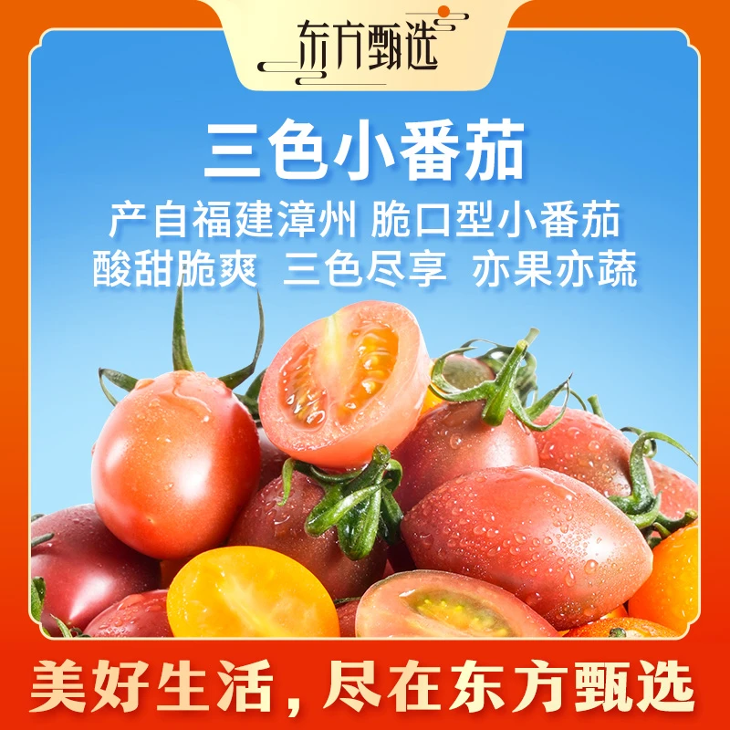 东方甄选自营三色小番茄西红柿当季新鲜蔬菜柿子水果生鲜顺丰
