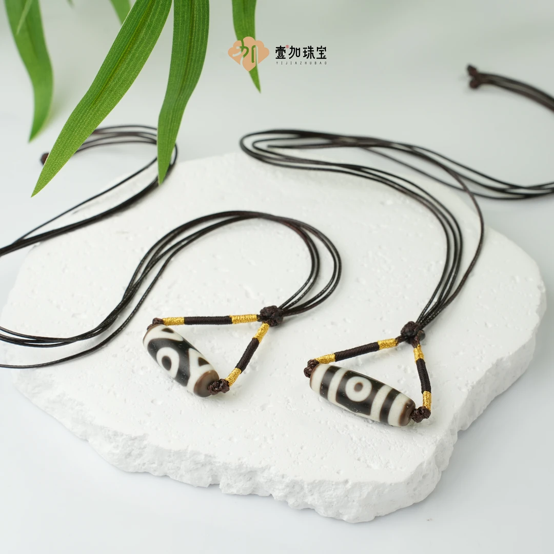 壹加火火|手工设计上肯黑白二眼大鹏三玛瑙项链多样性发其一