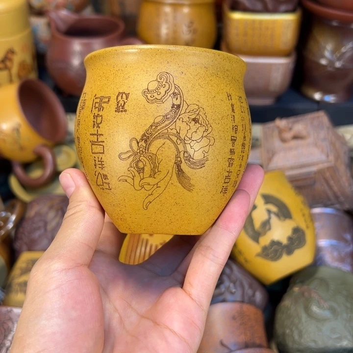 紫砂茶杯宜兴紫砂杯子