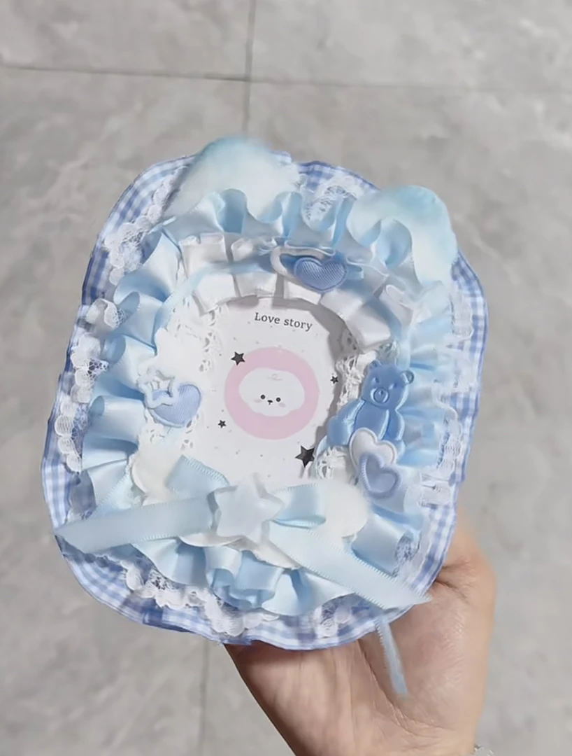 二次元卡通小卡装饰卡套diy手工毕业礼物卡套成品蓝蓝熊挂书包