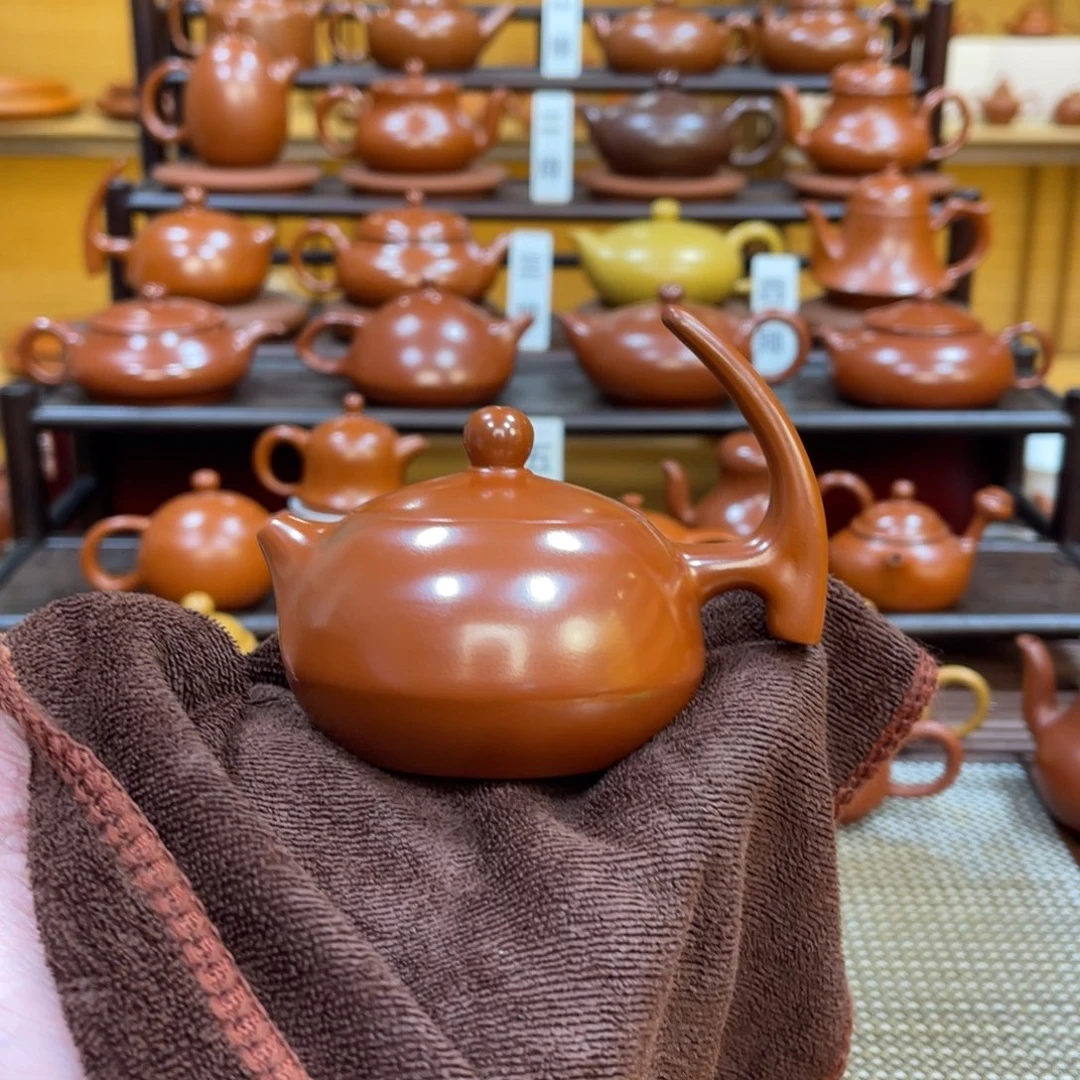 朱泥茶壶半把110-130cc