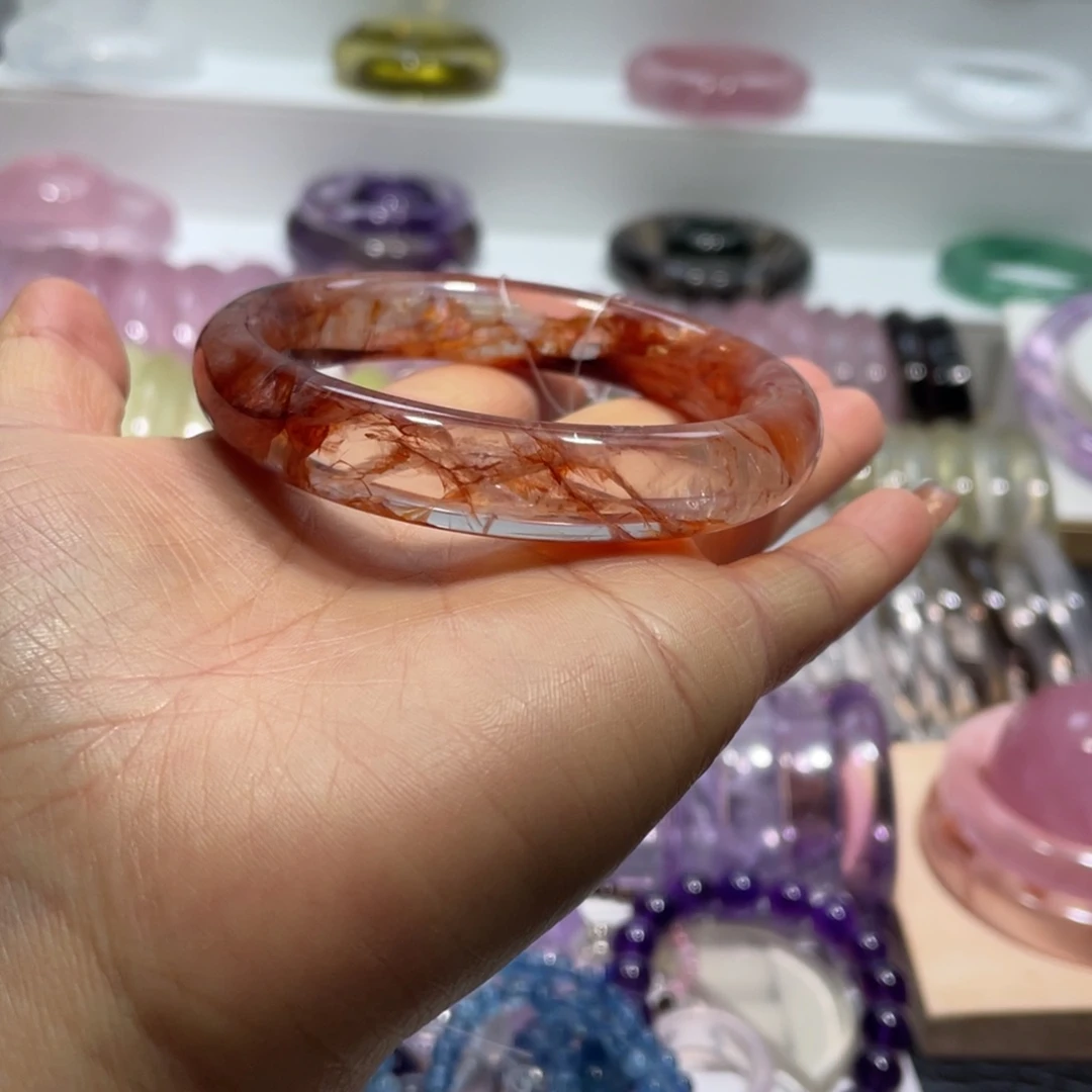 水晶手镯56.5圈口17号未镶嵌