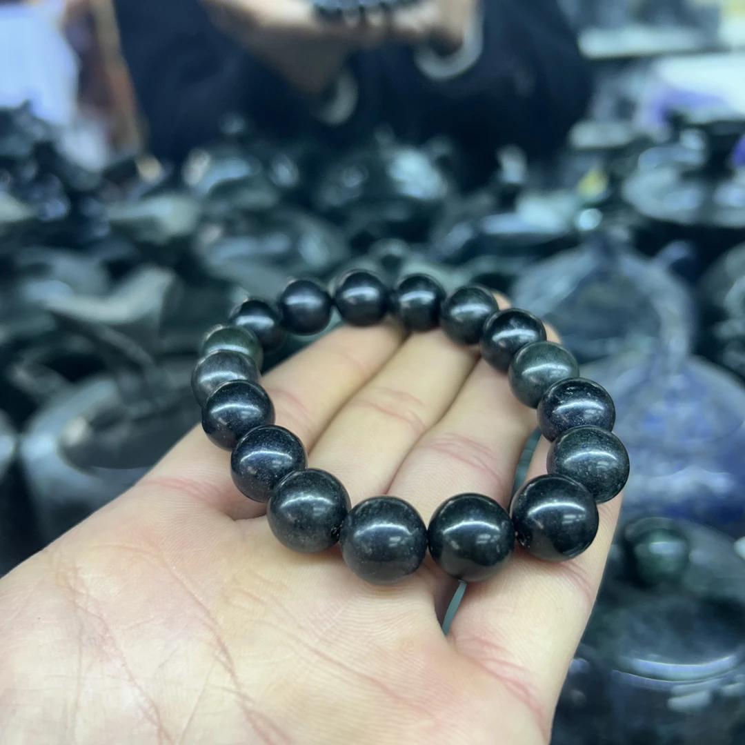 西藏天然岫玉药王石手串12mm【潜珑】td-10-085