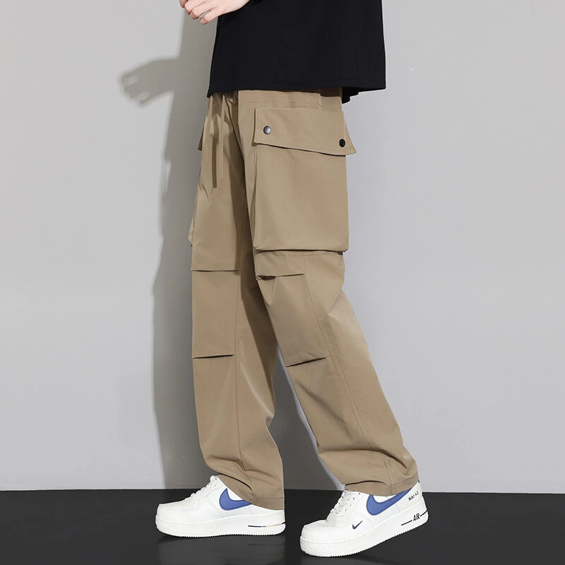 青少年美式机能工装裤高街宽松男款直筒裤春季冲锋长裤百搭日系潮