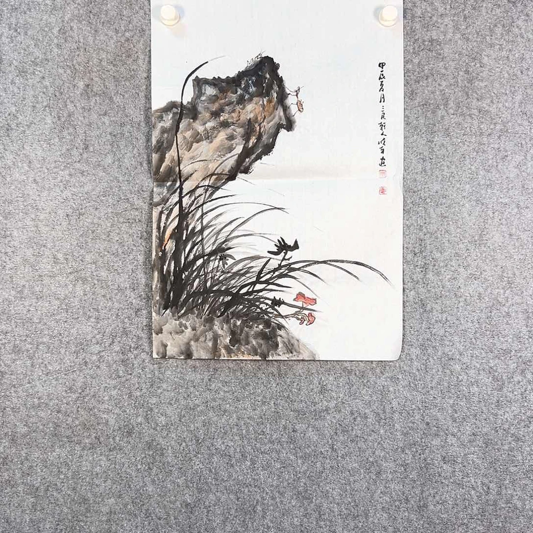 国画482 牡丹之花之叶的颜色与叶