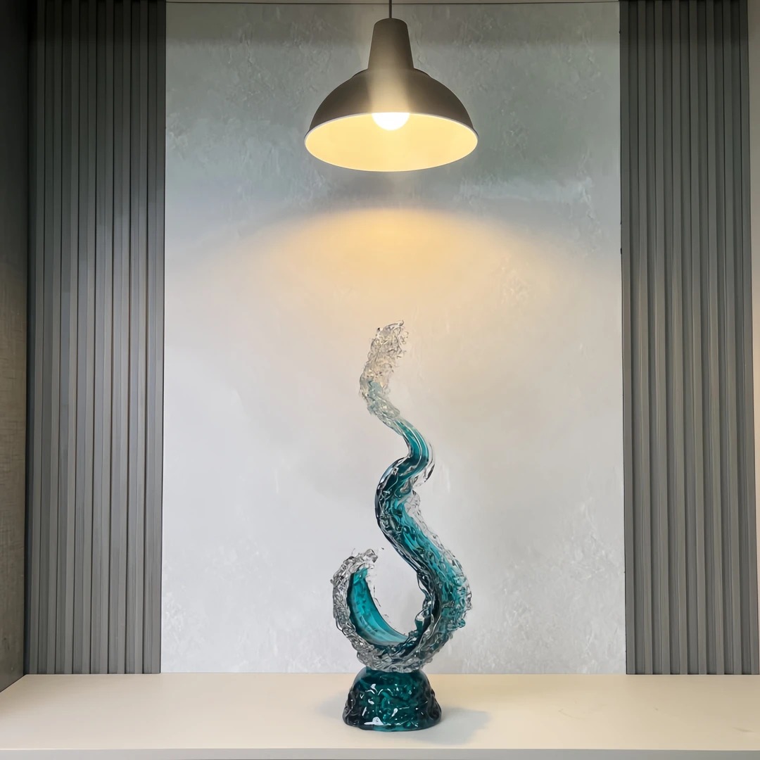 大师款【海浪60-70cm】新房公司乔迁玄关端景台开放格壁龛琉璃摆件