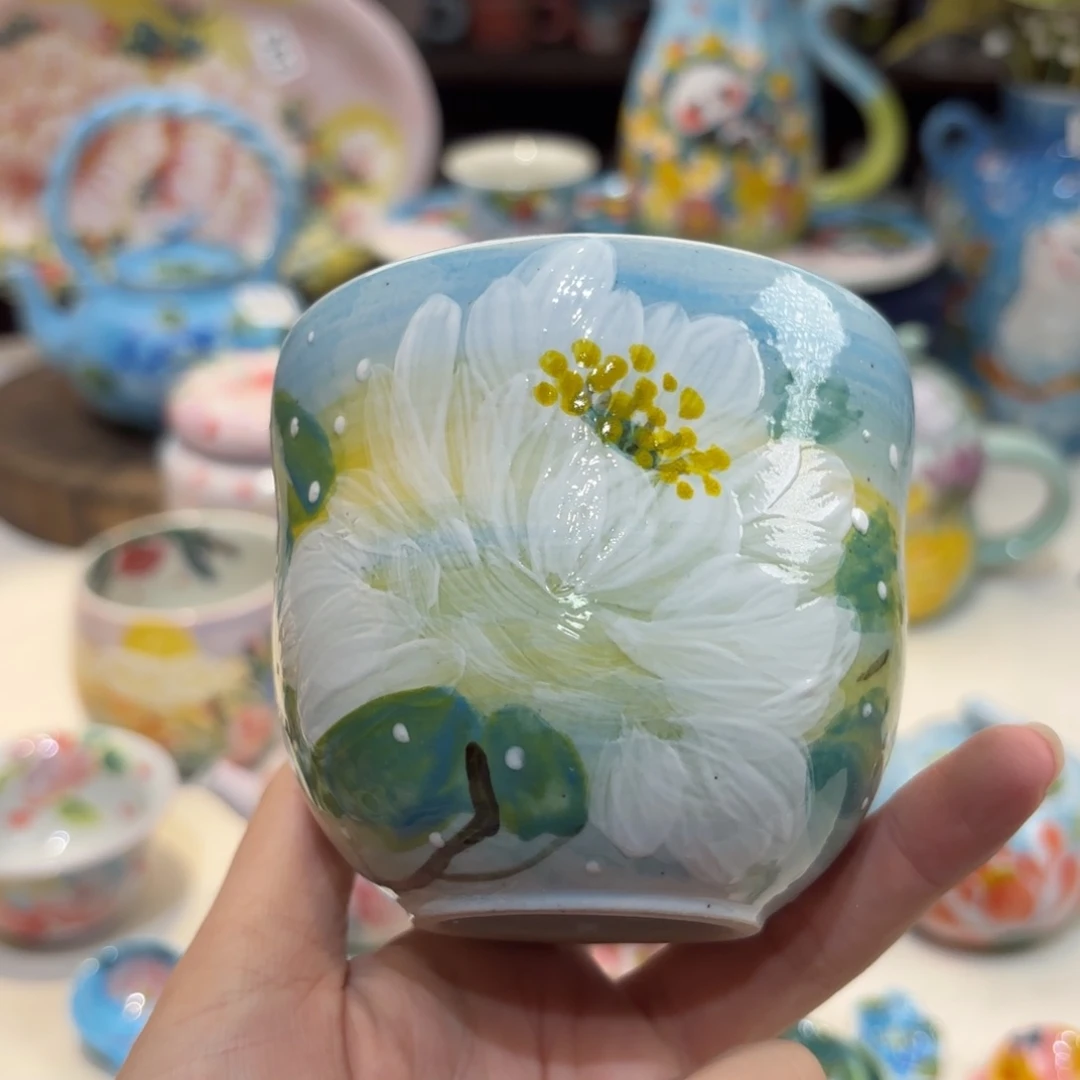 景德镇手绘高温釉下彩陶瓷茶具