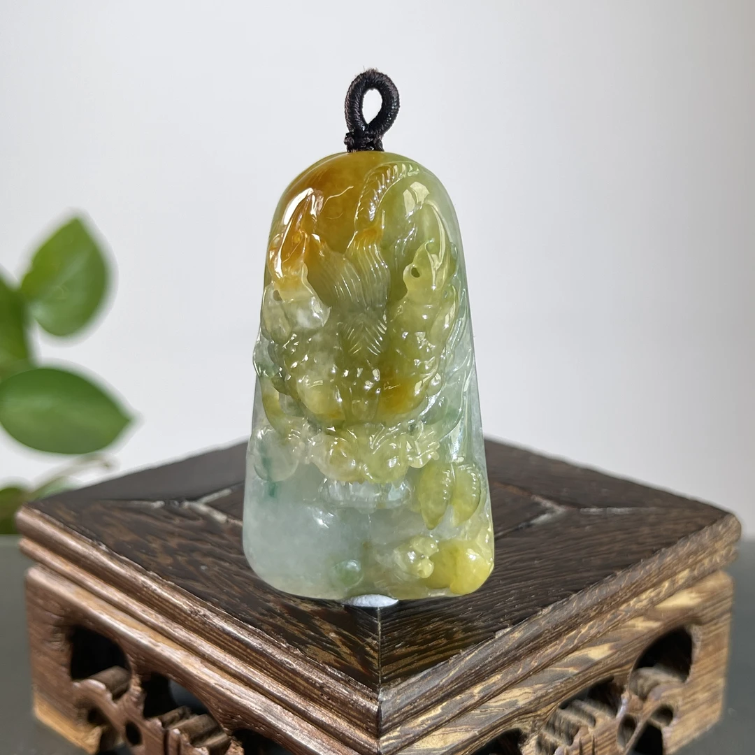 JYB27-143  天然缅甸A货翡翠  龙牌