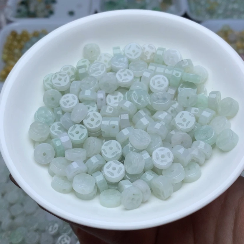 【闪购商品】翡翠手链未镶嵌卡8加厚双面通孔金钱扣50颗