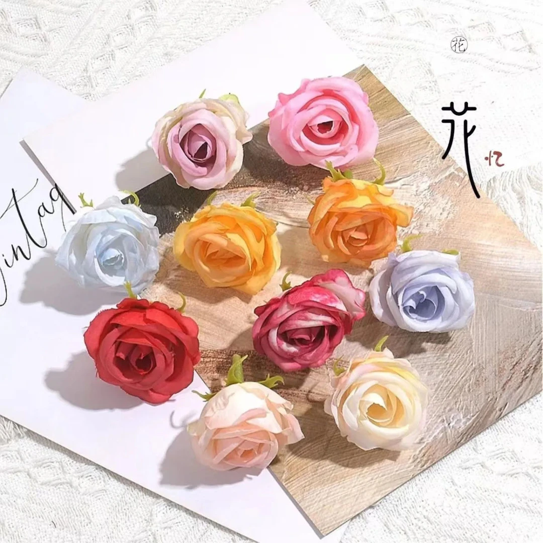 高级感仿真小玫瑰假花摆件DIY轮胎茶几配件手工饰品婚庆拍照道具
