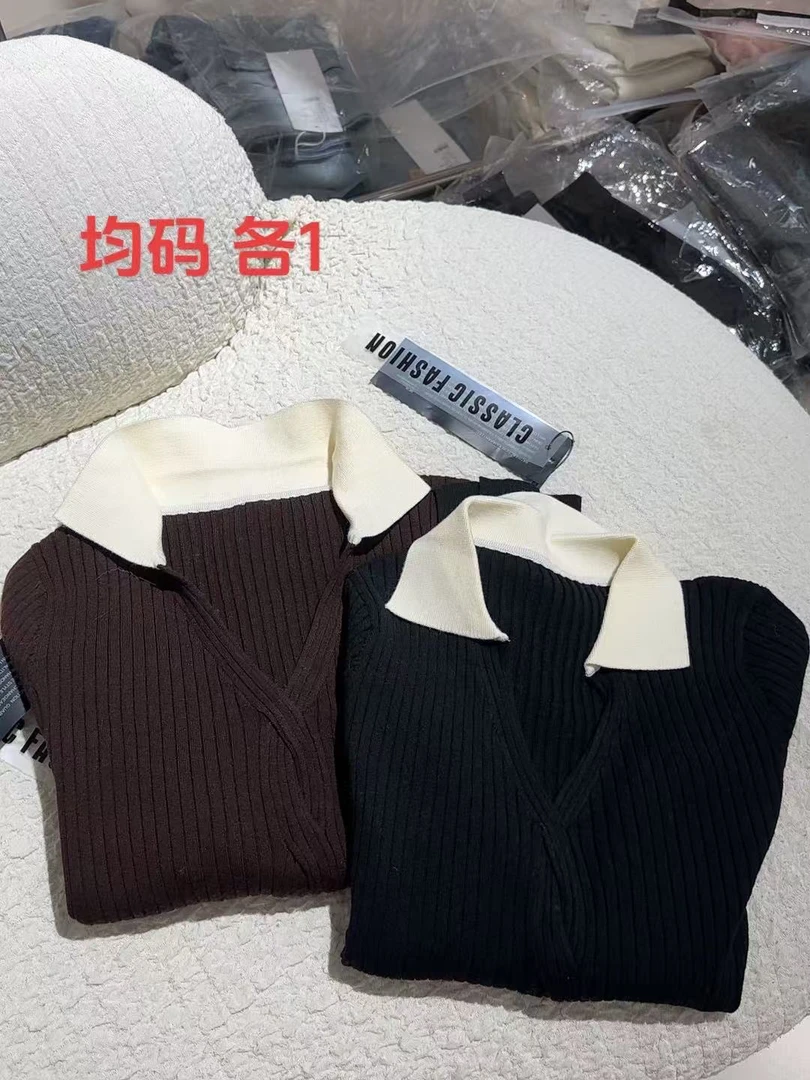 唐琪女装【8888】翻领针织上衣