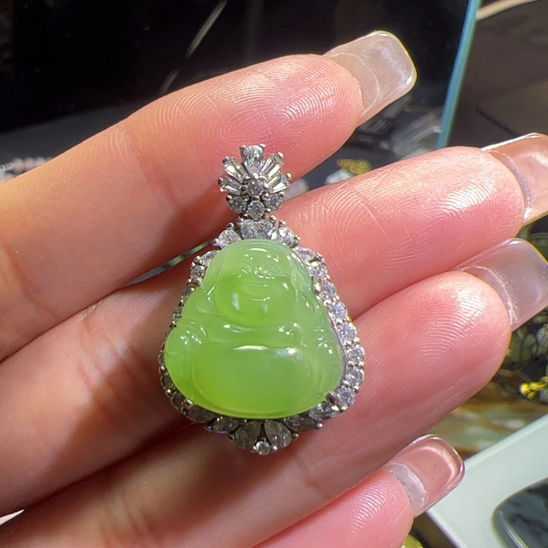 和田玉银S925镶嵌颈饰