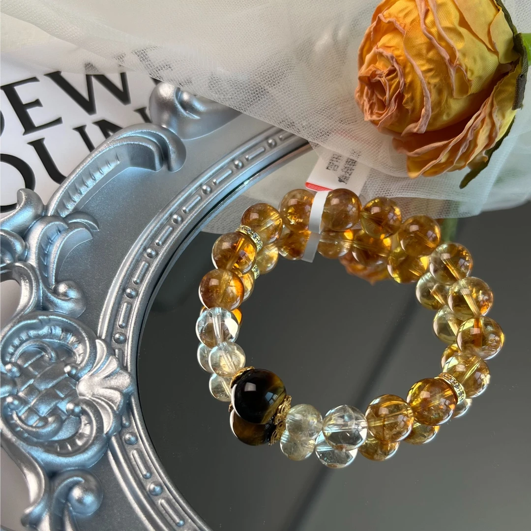 非金属仿水晶手链 【荣姐自产自销】设计款黄塔多宝手串