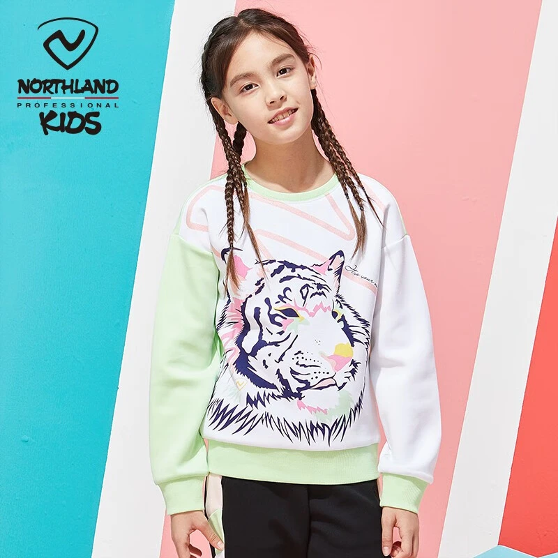 诺诗兰女童卫衣无帽儿童中大童时尚休闲套头上衣CT212124