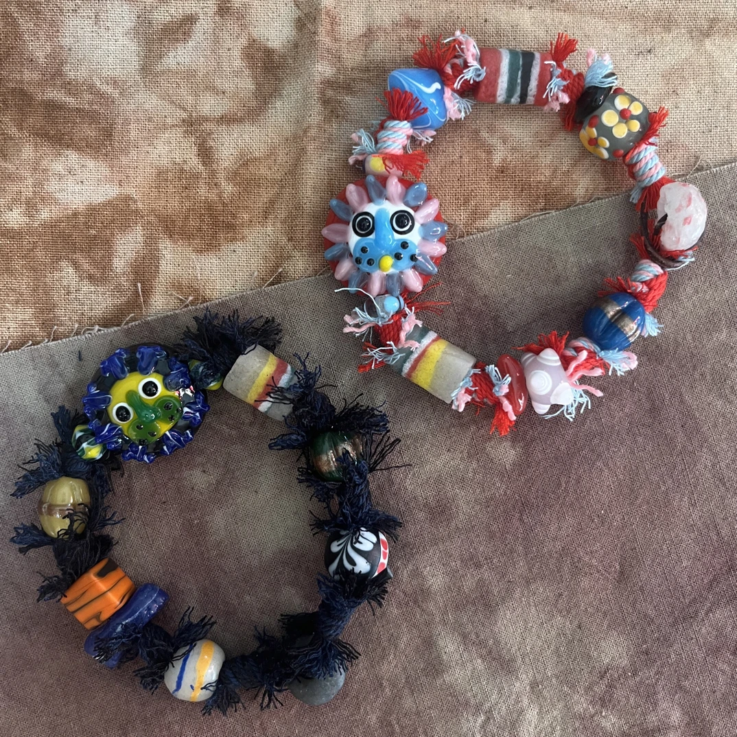 非金属布艺手链 非金属布艺 手工编织琉璃个性小众手绳饰品