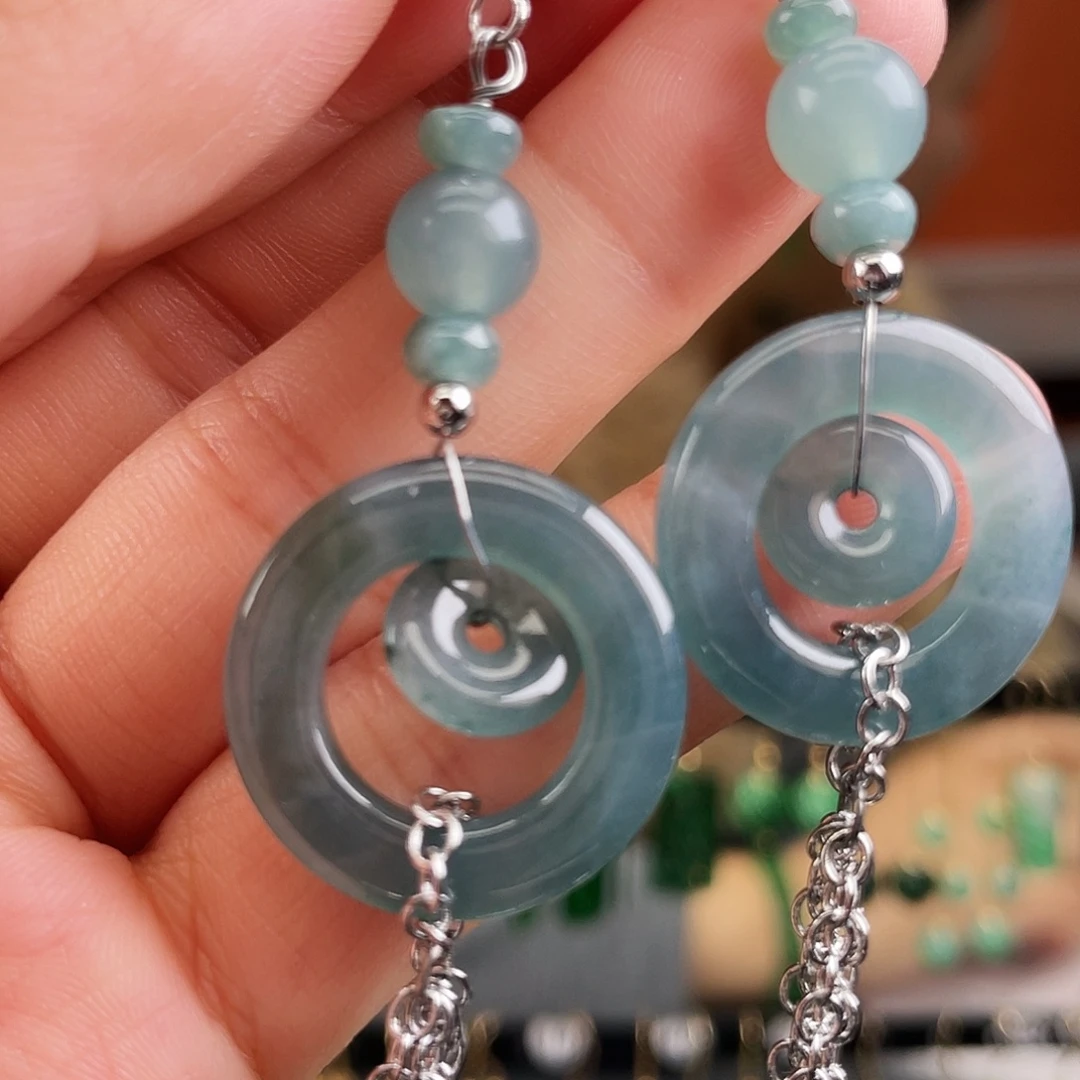 翡翠未镶嵌耳饰饰品